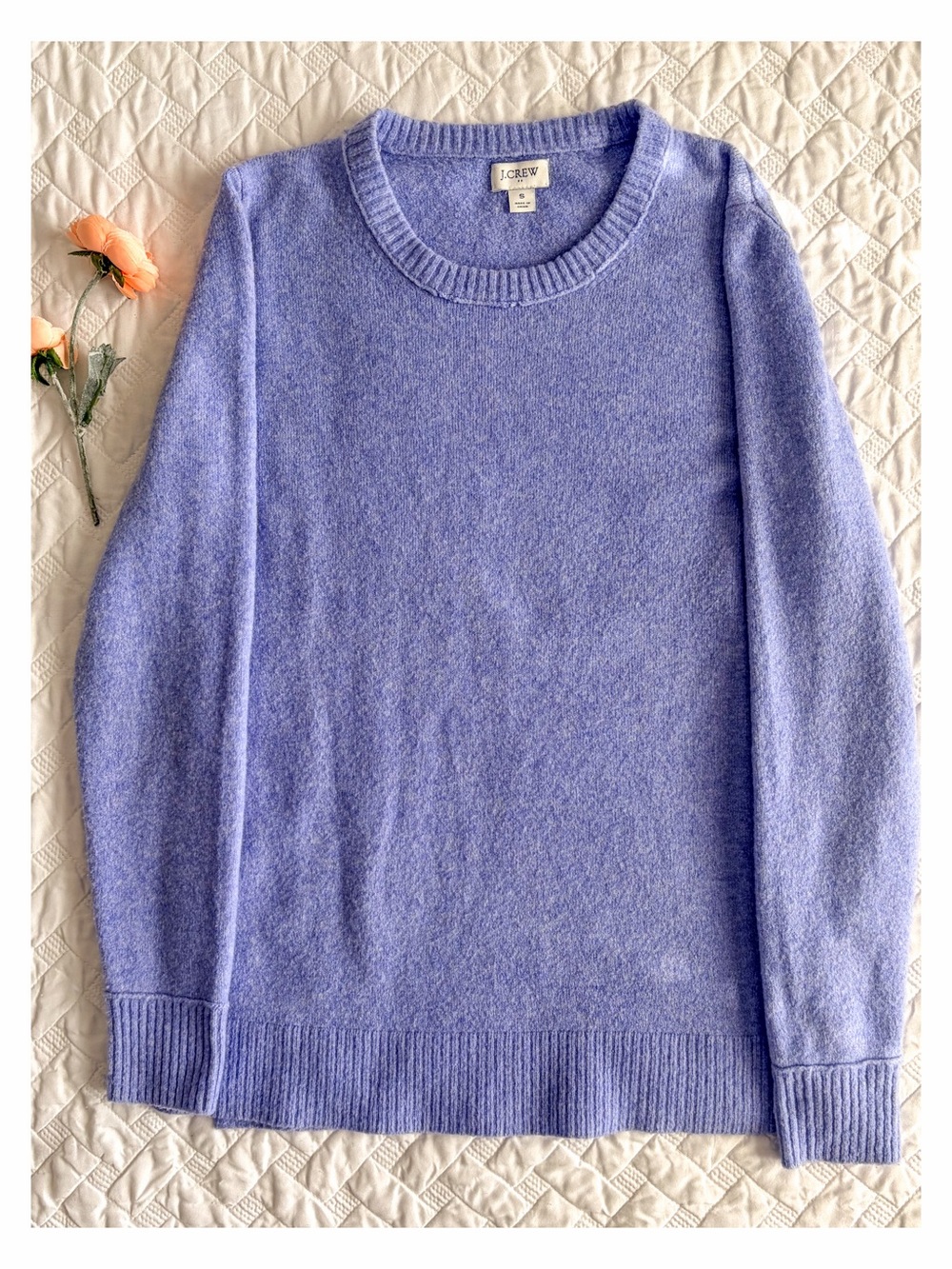 J.Crew Purple Crewneck Sweater Wool Blend Pullover Size S